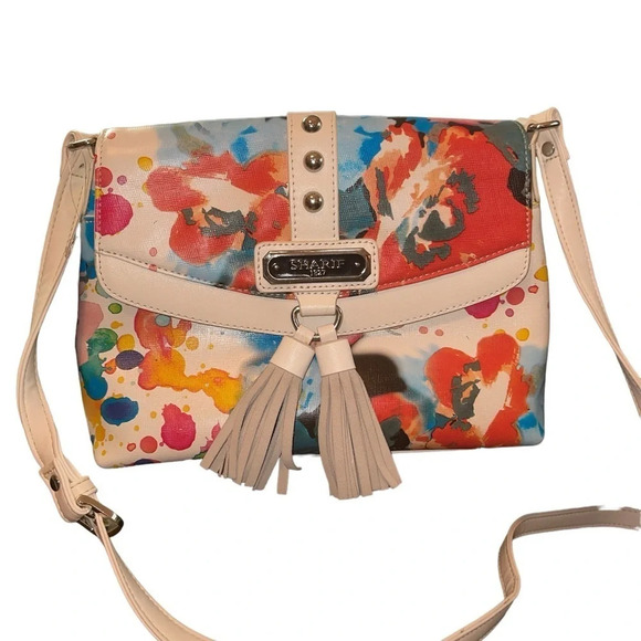 NWT Sharif 1827 UNIQUE Watercolor Floral Crossbody - Picture 13 of 13